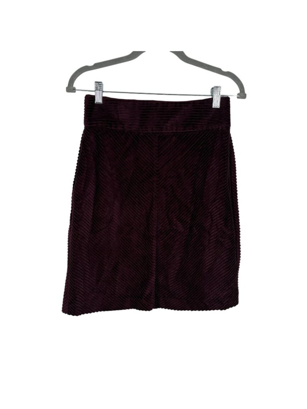 Gap Women SZ 2 Burgundy Wide Wale Corduroy Knee Length Straight Pencil Skirt NWT